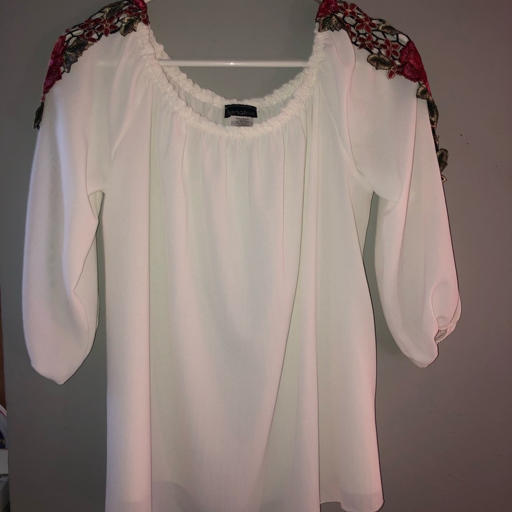 White Floral blouse